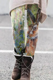 Fashion Casual Print Basic Skinny High Waist Pencil Trousers