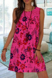 Fashion Street Print Patchwork O Neck A Line Dresses