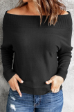 Casual Solid Patchwork Off the Shoulder Tops