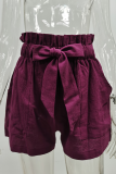 Casual Solid Patchwork Straight Mid Waist Straight Solid Color Bottoms