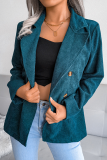 Casual Solid Patchwork Buckle Turn-back Collar Outerwear