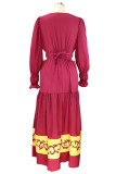 Elegant Print Solid Color A Line Dresses