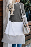 Casual Solid Patchwork Cardigan Collar Tops