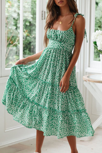 Fashion British Style Print Patchwork Printed Dresses