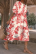 Casual Print Patchwork O Neck Cake Skirt Dresses