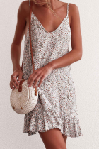 Casual Print Patchwork Spaghetti Strap Trumpet Mermaid Dresses