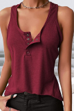 Casual Solid Patchwork U Neck Tops