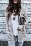 Casual Solid Patchwork Cardigan Collar Tops