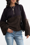 Casual Patchwork Basic Contrast O Neck Tops