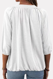 Casual Solid Patchwork Fold O Neck T-Shirts