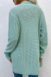Casual Solid Patchwork Pocket V Neck Tops Sweater