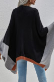 Plus Size Fashion Color Block Patchwork O Neck Outerwear