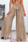 Casual Solid Patchwork Loose Mid Waist Speaker Solid Color Bottoms