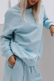 Fashion Sportswear Solid Patchwork O Neck Long Sleeve Two Pieces