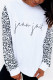 Fall/winter contrast color leopard print crew neck pullover sweater