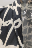 Fashion Casual Print Patchwork Turndown Collar Outerwear