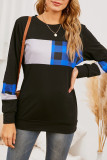Fashion Street Plaid Patchwork O Neck T-Shirts