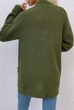 Casual Solid Patchwork Pocket V Neck Tops Sweater