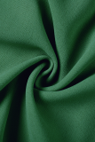 Fashion Elegant Solid Flounce Strap Design V Neck Pleated Dresses