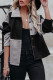 Street Color Block Patchwork Contrast Turndown Collar Outerwear