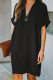 Casual Solid Patchwork V Neck Straight Dresses