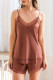 Fashion Living Solid Patchwork V Neck Sleeveless Two Pieces