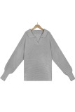 Elegant Solid Solid Color Turndown Collar Tops