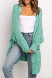 Casual Solid Patchwork Pocket V Neck Tops Sweater