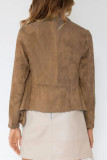 Fashion Casual Solid Patchwork Turndown Collar Outerwear