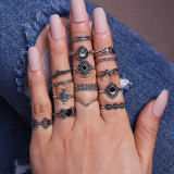 Vintage hollow lotus popular gemstone ring