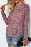 Casual Solid Basic Asymmetrical O Neck Tops Sweater