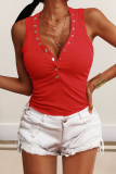 Fashion Casual Solid Basic V Neck Tops