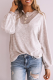 Casual Patchwork Buckle Contrast O Neck Tops