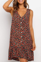 Fashion Sexy Print Patchwork V Neck Printed Dresses