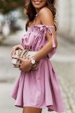 Fashion Solid Bandage Spaghetti Strap Straight Dresses