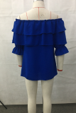 Fashion Solid Flounce Off the Shoulder Tops