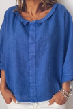 Fashion Solid Patchwork O Neck Tops