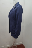 Fashion Solid Patchwork Turndown Collar Outerwear