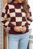 Fashion Casual Geometric Patchwork O Neck Tops