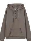Fashion Casual Solid Buttons V Neck Tops