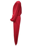 Casual Solid Solid Color Oblique Collar Long Sleeve Two Pieces