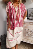 Fashion Casual Print Patchwork O Neck Straight Dresses