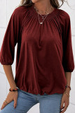 Casual Solid Solid Color O Neck Tops