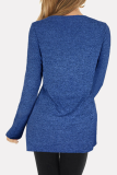 Casual Patchwork Buttons V Neck Tops