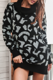 Casual Print Contrast Turtleneck Dresses Sweater