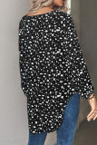 Casual Print Patchwork V Neck Tops