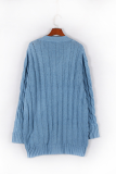 Casual Solid Patchwork Buckle Cardigan Collar Tops