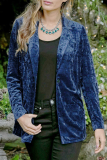 Casual Solid Patchwork Turndown Collar Outerwear