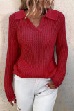 Casual Solid Patchwork Turndown Collar Tops