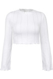 Sweet Elegant Solid Solid Color O Neck Tops